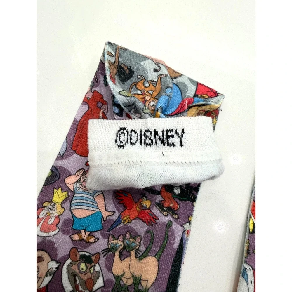 FREE w/ PURCHASE Disney Heroes Villains Crew Socks Grey Purple All Over Print